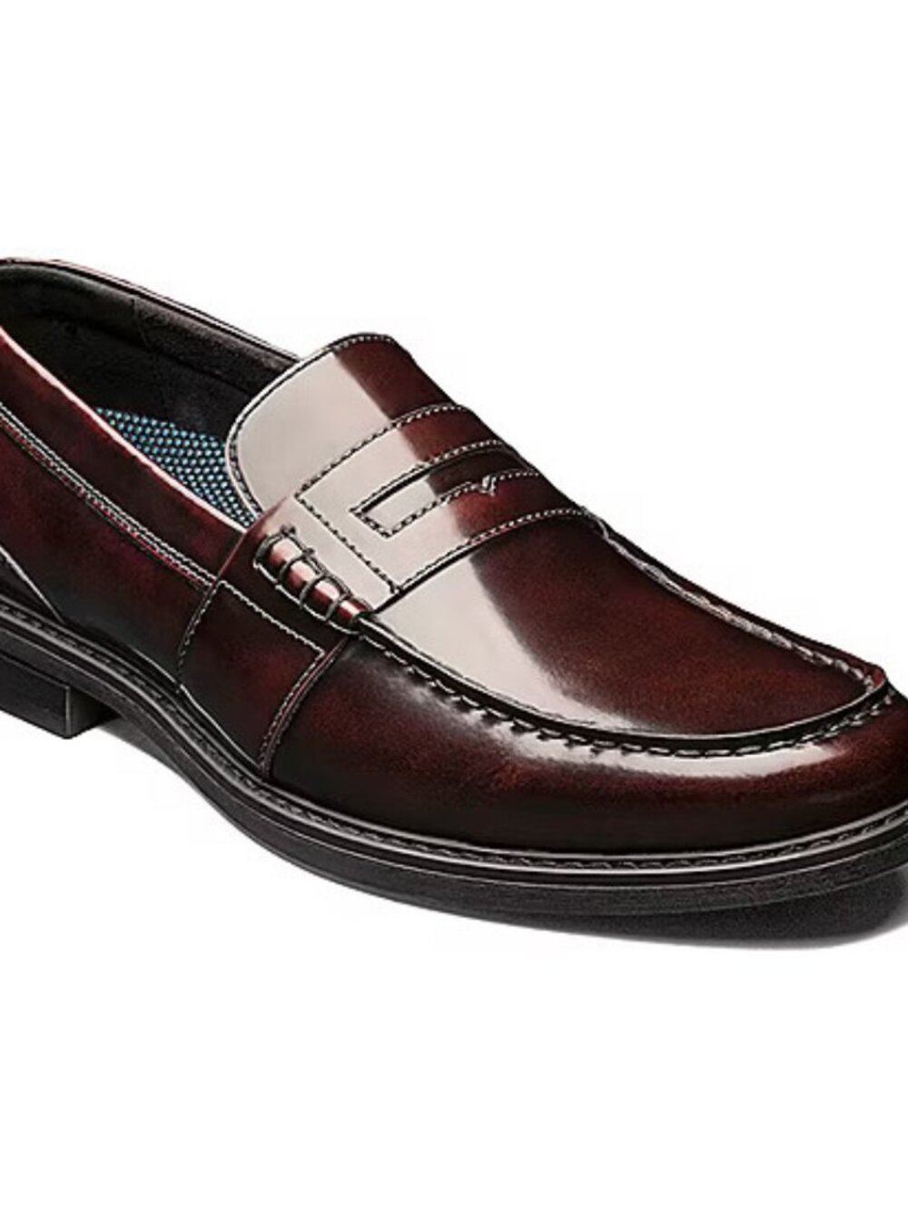 Mens Nunn Bush SZ 14M Colter Burgundy Penny Loafer Dress Shoes Threadwork Needed